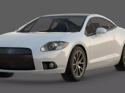 2012 Mitsubishi Eclipse SE 3D Model  The Final JDM Icon Low-poly 3D model