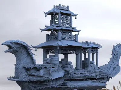 Chinese Treasure ship 3D model purchase