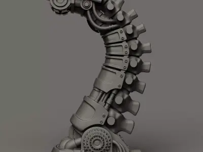 Bionic Spine Headphone Stand Sci-Fi Desk Organizer 3D print model