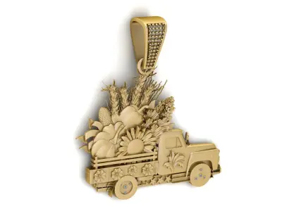 VEGETABLE TRUCK PENDANT 3D PRINTABLE MODEL 3D print model