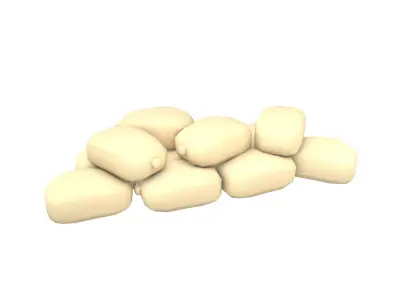Battlefield Sandbag v1 001 Low-poly 3D model