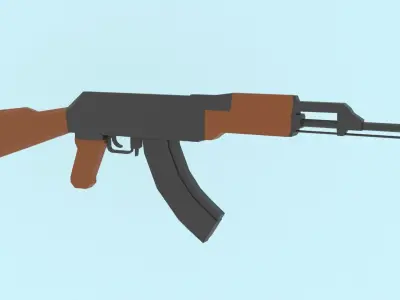 AK47 Assault Rifle Game Ready model Low-poly 3D model
