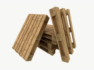 Pallet type asia 3 types of textures Low-poly 3D model
