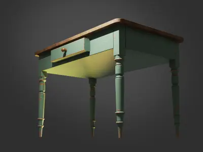 The old table Low-poly 3D model