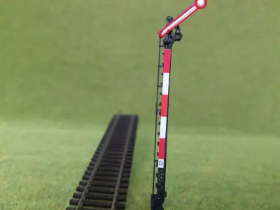 Railway Semaphore single arm static clear way 1-87 resin 3D print model