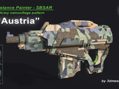 Austria - Army Camouflage Pattern - SBSAR Material 3D model