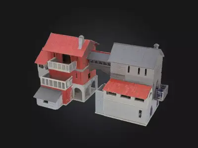 Medieval Village Diorama  A Miniature World of Rustic Life 3D model