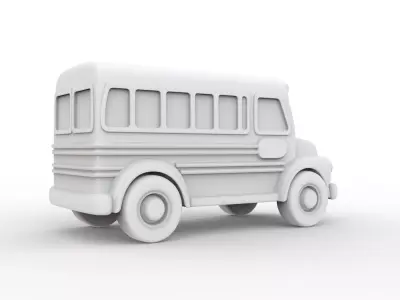 Vintage Wooden School Bus Toy 3D print model
