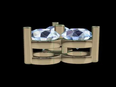 Dainty 3 Stone Pendant 4MM 3D print model