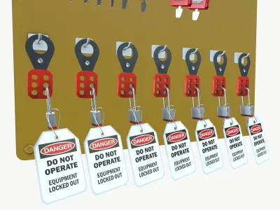 lockout station Low-poly 3D model