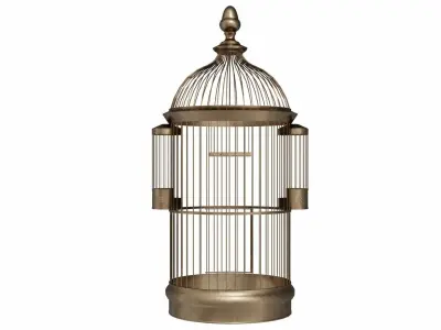 Birdcage in brass 3D model