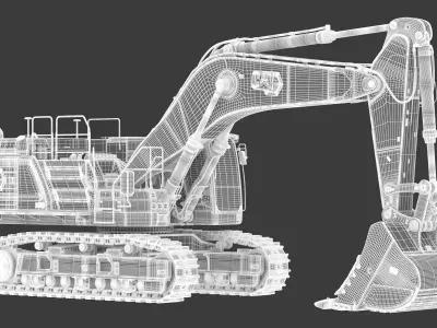 CAT Large EXcavators 374 Tier 4 Stage V 3D model