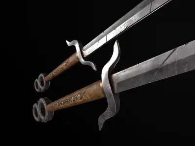 Fantazy Sword Melee Weapon Low-poly 3D model order