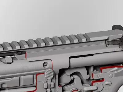 AR15 M4A1 Modular Charging Handle Customizable Low-poly 3D model