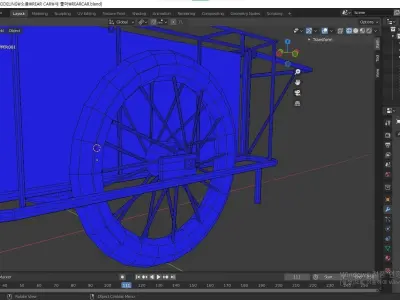 SOUTH KOREA HAND CART  Low-poly 3D model