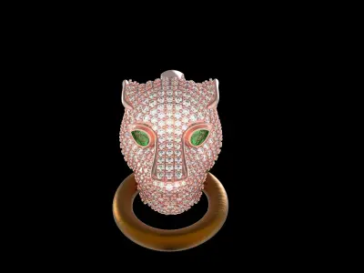 Panther Face Diamond Pendant 3D print model