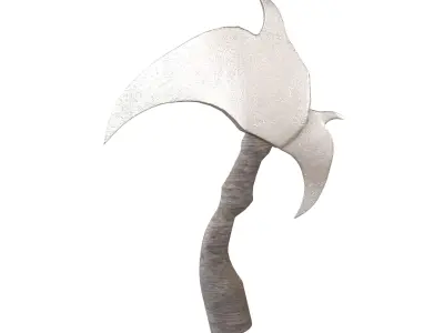 Cartoon Scythe v1 001 Low-poly 3D model