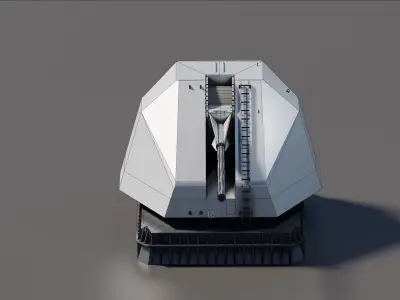 DCN GIAT 100mm naval gun 3D model