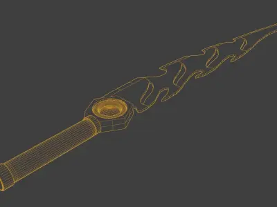 Stylized Sword Weapon with scratches and scuffs PBR 3D model