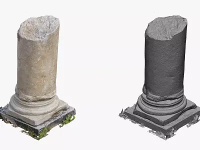 Medieval Stone Column Piece 04 RAW SCAN 3D model