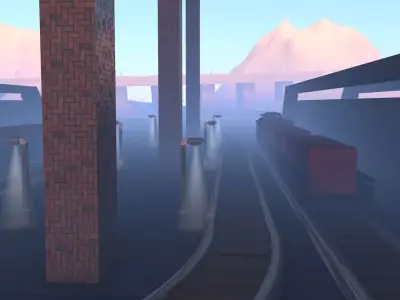 train station Free low-poly 3D model