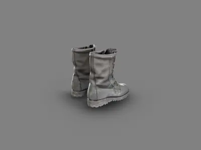 Military Boots Low-poly 3D model get