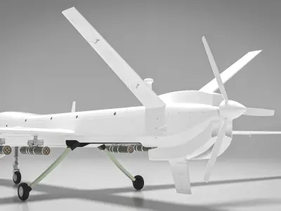 Fighter Air Drone Qods Low and High Poly Low-poly 3D model