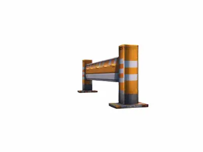 3d Generated Road Safety Of Driving Traffic Barrier 3D model