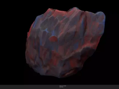 Stylized Meteorite - Space Rock - AI Low-poly 3D model
