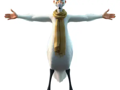 Stylish Bird Character model pack Low-poly 3D model