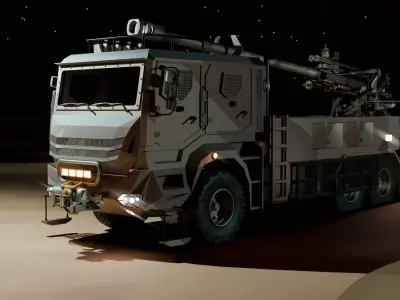 Yavuz 155 mm Truck-Mounted Howitzer 3D model