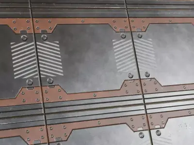 Sci-Fi Tech Panel Metal Plate PBR Seamless Texture