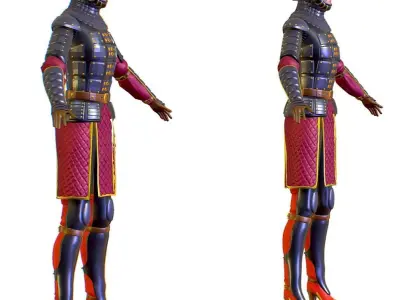 Subdivision 3D Women The Light Knight Low-poly 3D model purchase