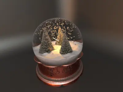 Antique Christmas Snow Globe 3D model