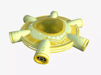 Alien Spaceship UFO J12 Cartoon - Sci Fi Spacecraft Design Low-poly 3D model