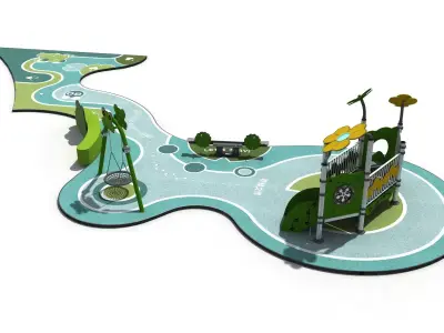 Kids outdoor commercial play structure 3D model 3D model 10