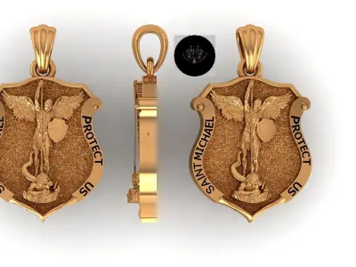SAINT MICHAEL PROTECT US PENDENT   3D PRINTABLE 3D print model