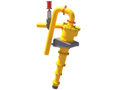 hydrocyclone pipe with valve 3D model