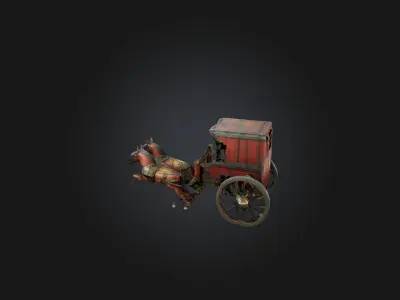 War Chariot Low-poly 3D model