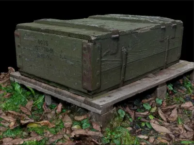 Military box scan Low-poly 3D model