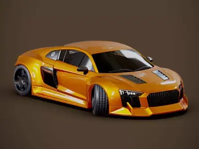 AUDI R8 GOLD Free 3D model