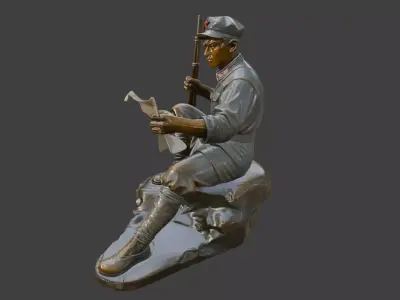 Military sculpture warrior military battle war hero soldier 3D print model 14