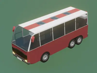 Toon city bus Low-poly 3D model