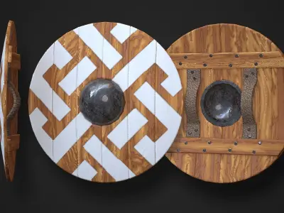 Round Shield02 Low-poly 3D model