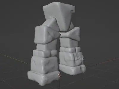 Ancient Stone Gateway or Medieval Fantasy Doorway Low-poly 3D model