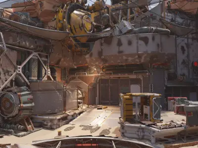Sci Fi wasteland base 3D model