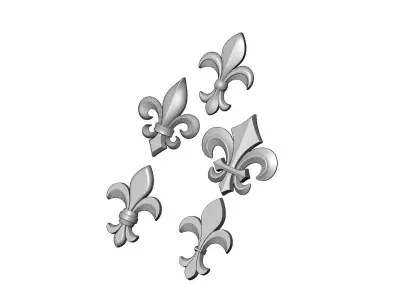 Royal Lily onlay relief miniset 3D print model