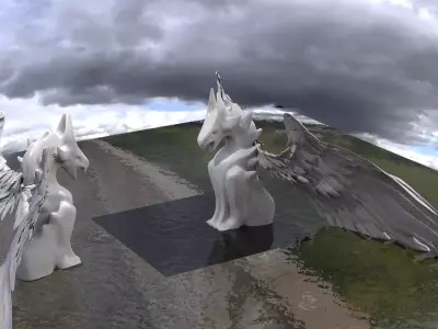Reptile Statue 5 mirrored 3D model