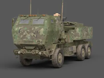 HIMARS Low Poly Game Ready  Low-poly 3D model