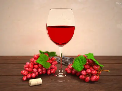 Ham Leg with Red Wine Collection 3D model